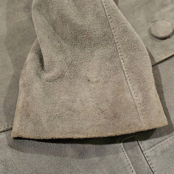 Ann Taylor Grey Leather Jacket Size 6 - Picture 8 of 9
